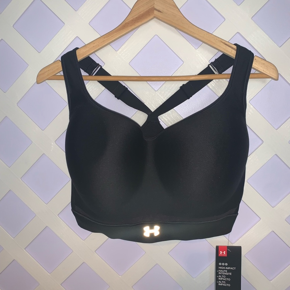 Under Armour High Impact Black Sports bra 38DD NWT